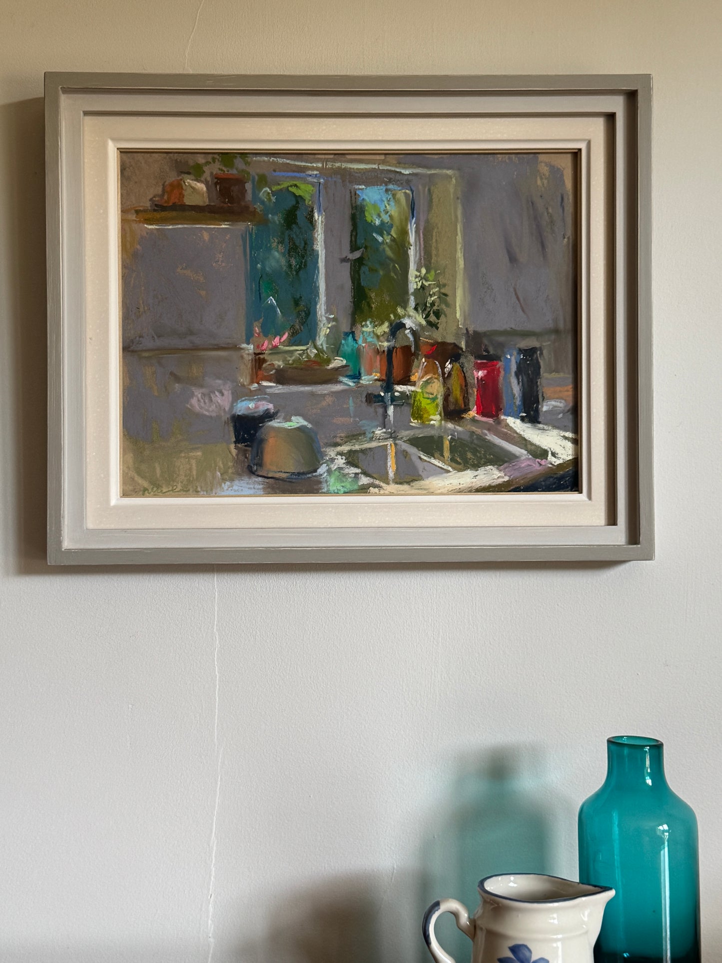 Cluttered kitchen sill