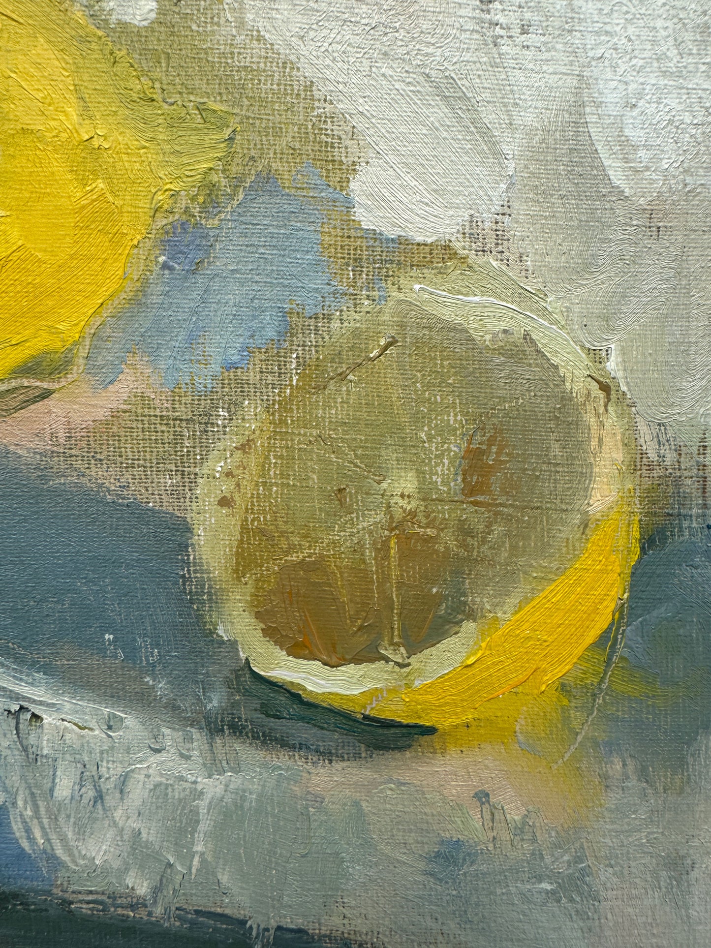 Lemons on a tea towel