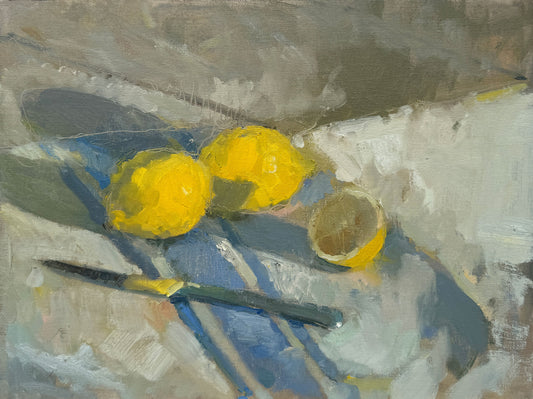 Lemons on a tea towel