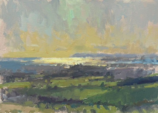 Winter light on the sea, Trundle Hill
