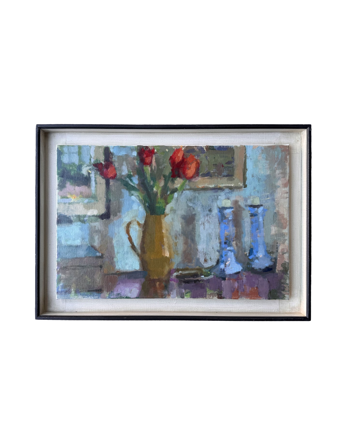 Red tulips in low light